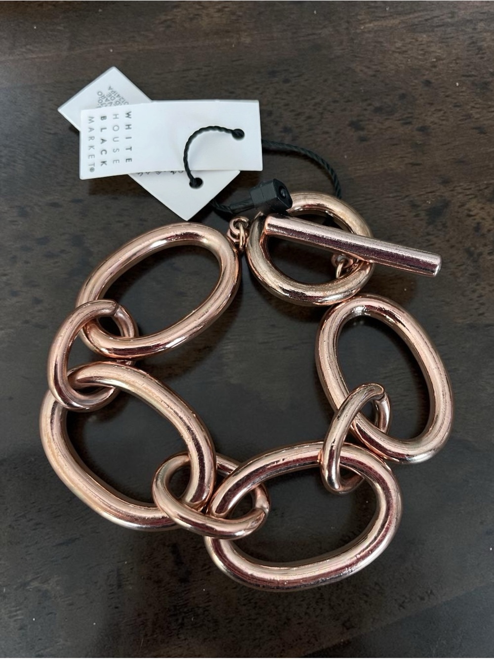 White House Black Market Rose Gold Oversized Link Toggle Bracelet